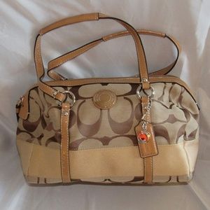 Tan Leather Strap Coach Handbag